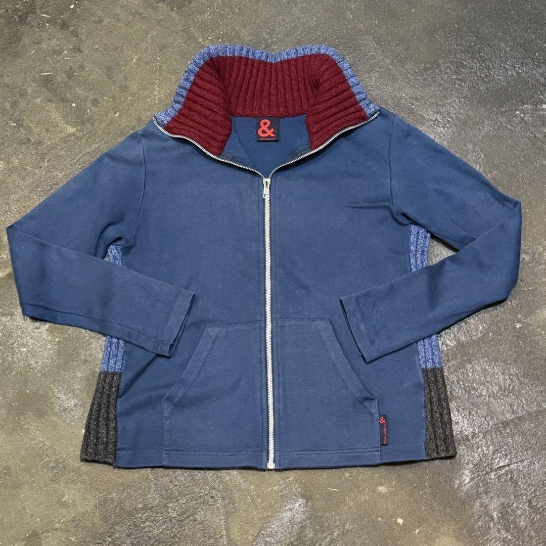 ★DOLCE&GABBANA Drivers Knit Zip-Up 42 Blue