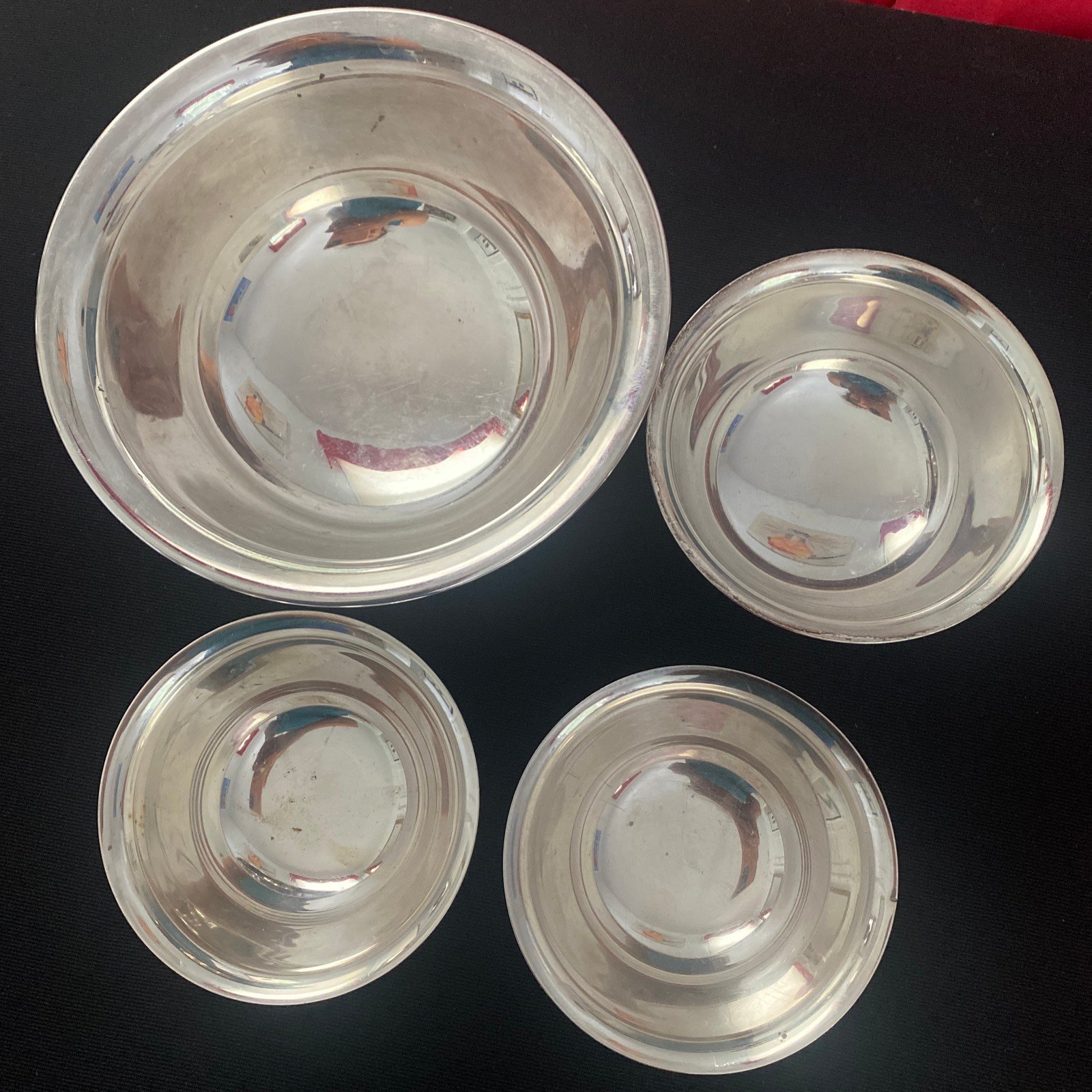 Reed & Barton Paul Revere Bowls Silver plate Pools Silver EPC Set 4pc Vintage S