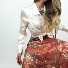Vintage Hand-Dyed Silk Skirt