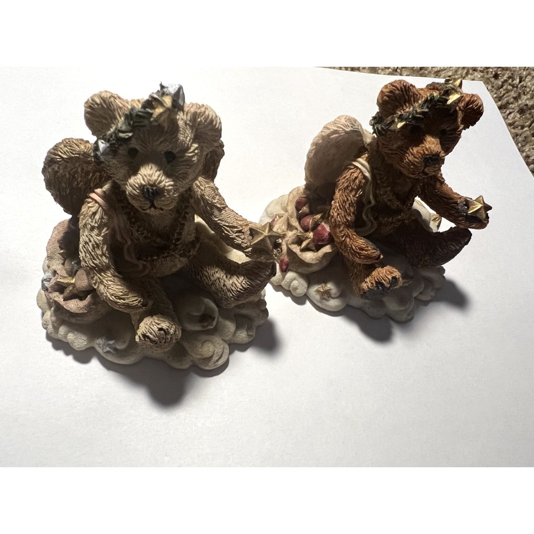 Set of 2 Boyds Bears&Friends Bearstone figure Angel Light Fades the Stars Appear
