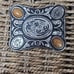 Vintage western cowboy cowgirl art stone belt buckle