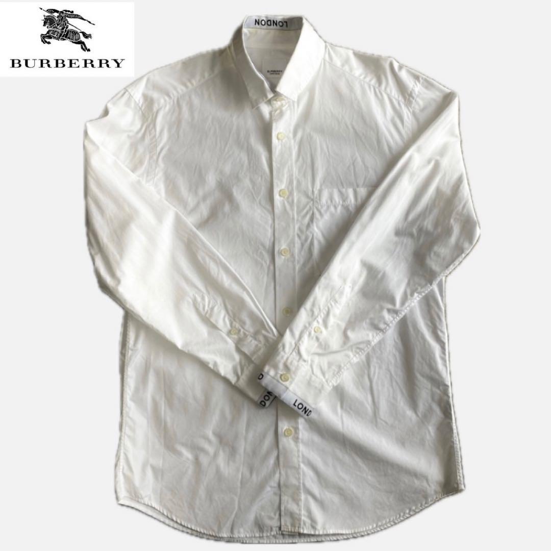 'Good Condition' Burberry Logo Cotton Poplin Shirt, Logo Shirt, Burberry, Size M