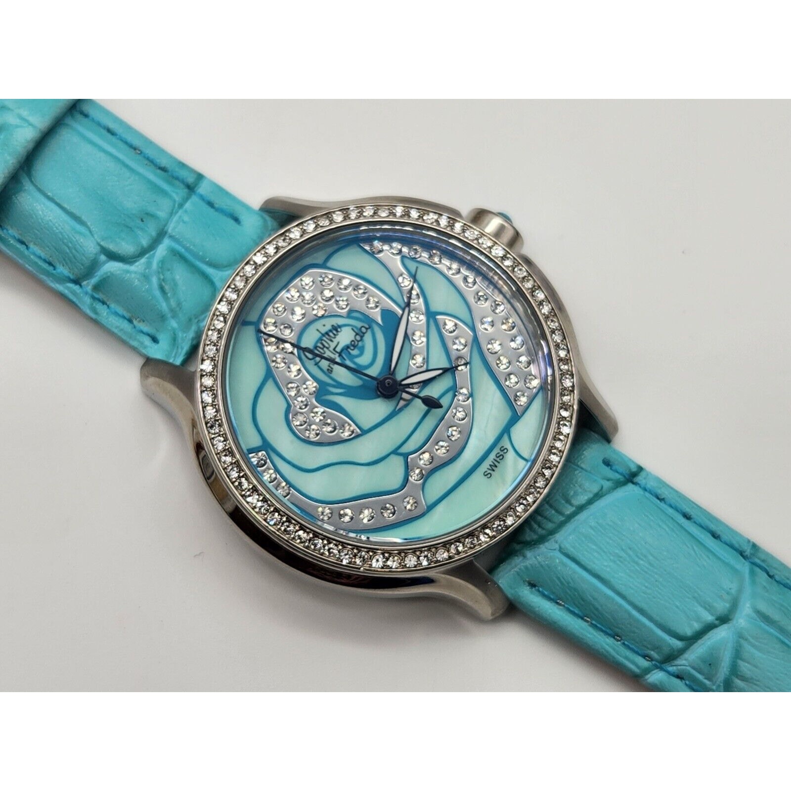 Sophie & Freda Monaco MOP Swiss Ladies Watch - Silver/Blue