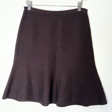 Eileen Fisher Wool Mini Skirt Brown Flare Pull On Elastic Waist Size PP 2/4P