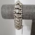 Vtg Gorgeous Wide Hollywood Glam Clear Crystal Rhinestones Bracelet