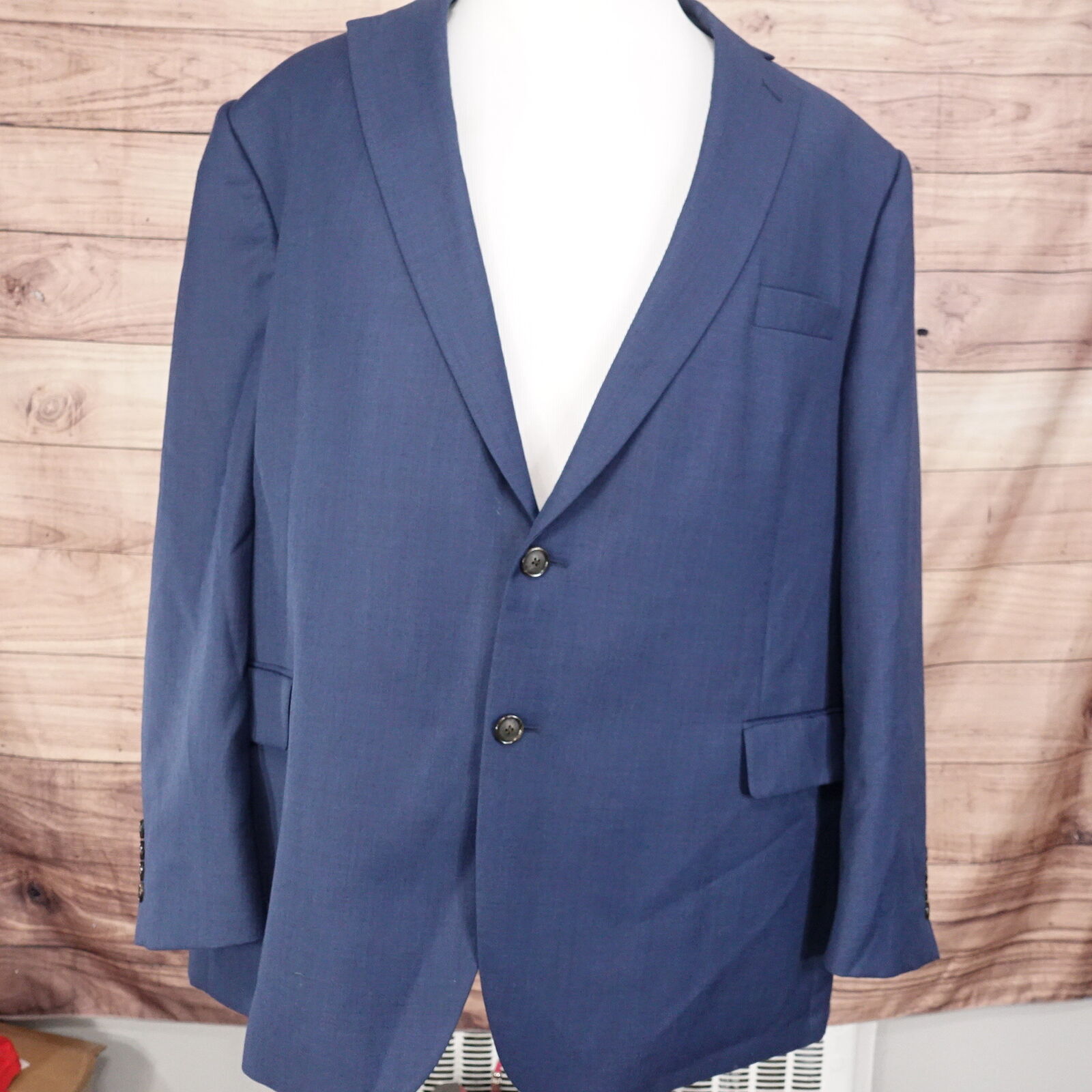 Stafford Suit Mens 40R 36x32 Brown Blue Plaid 2 Piece Wool