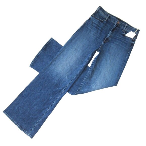 NWT Mother Hustler Roller Heel in Need For Speed High Rise Wide Leg Jeans 34