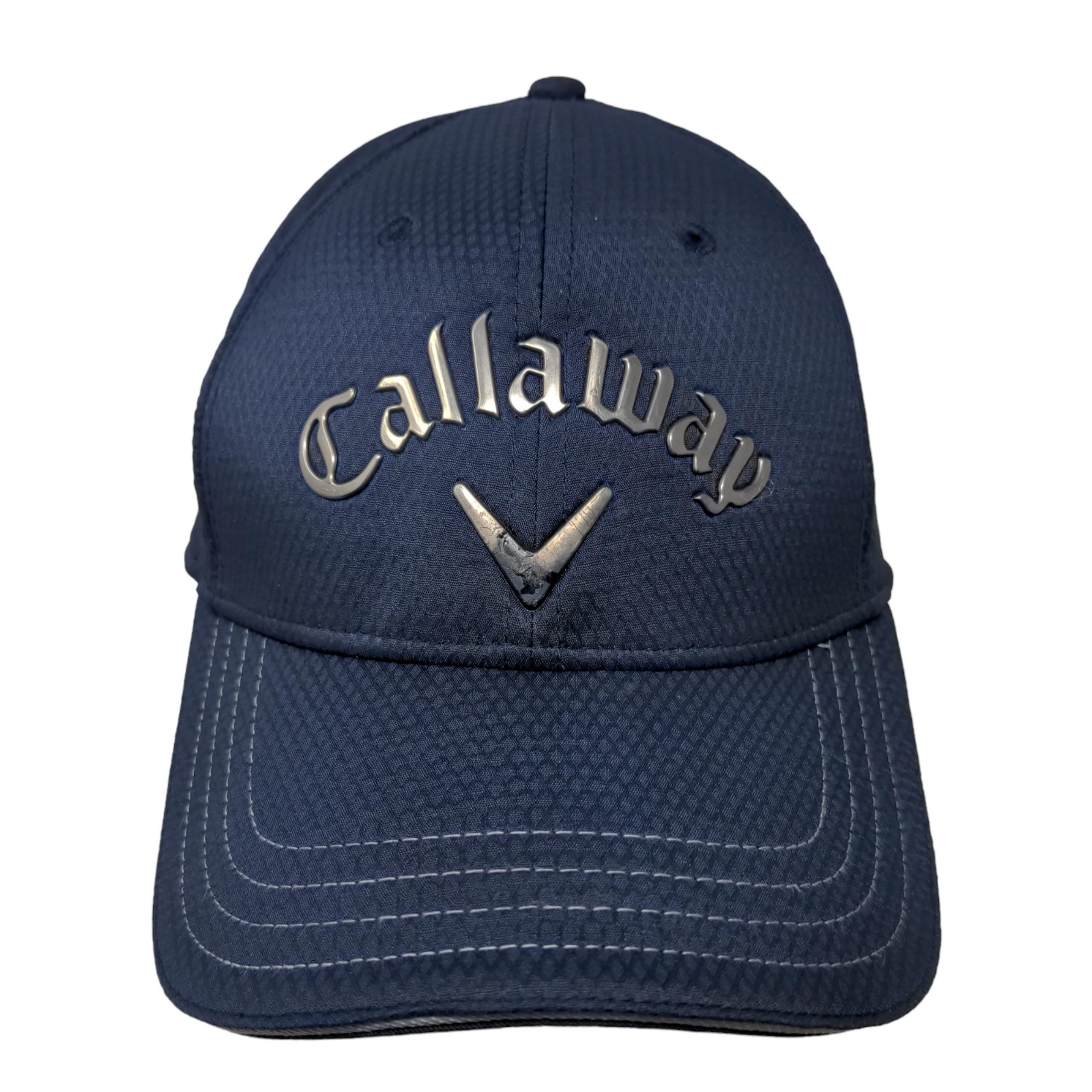 Callaway Golf Men's Strapback Hat Blue Adjustable 3D Odyssey Logo Distressed