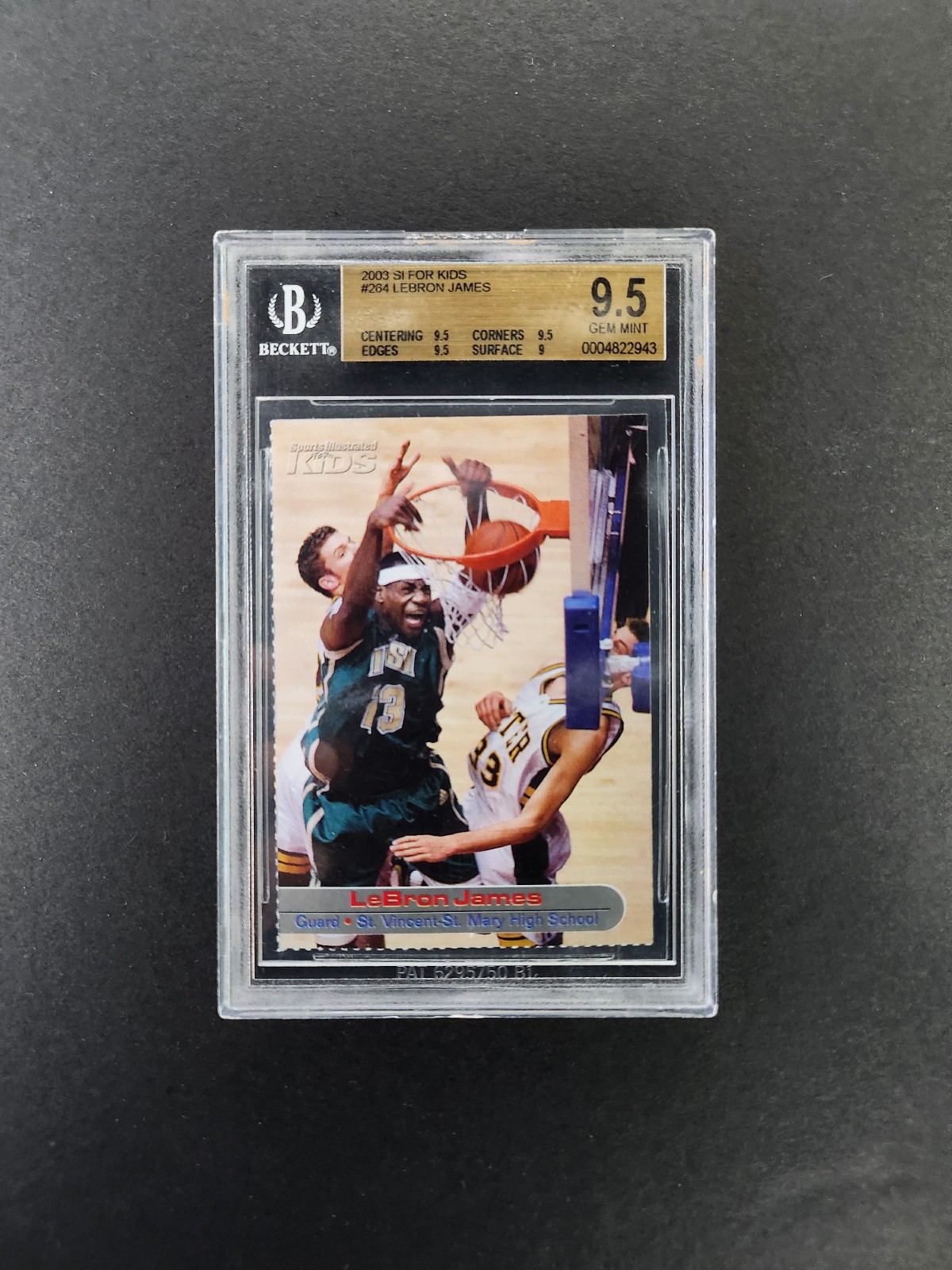 LEBRON JAMES RC 2003 Sports Illustrated SI FOR Kids Rookie #264 BGS 9.5 Gem Mint
