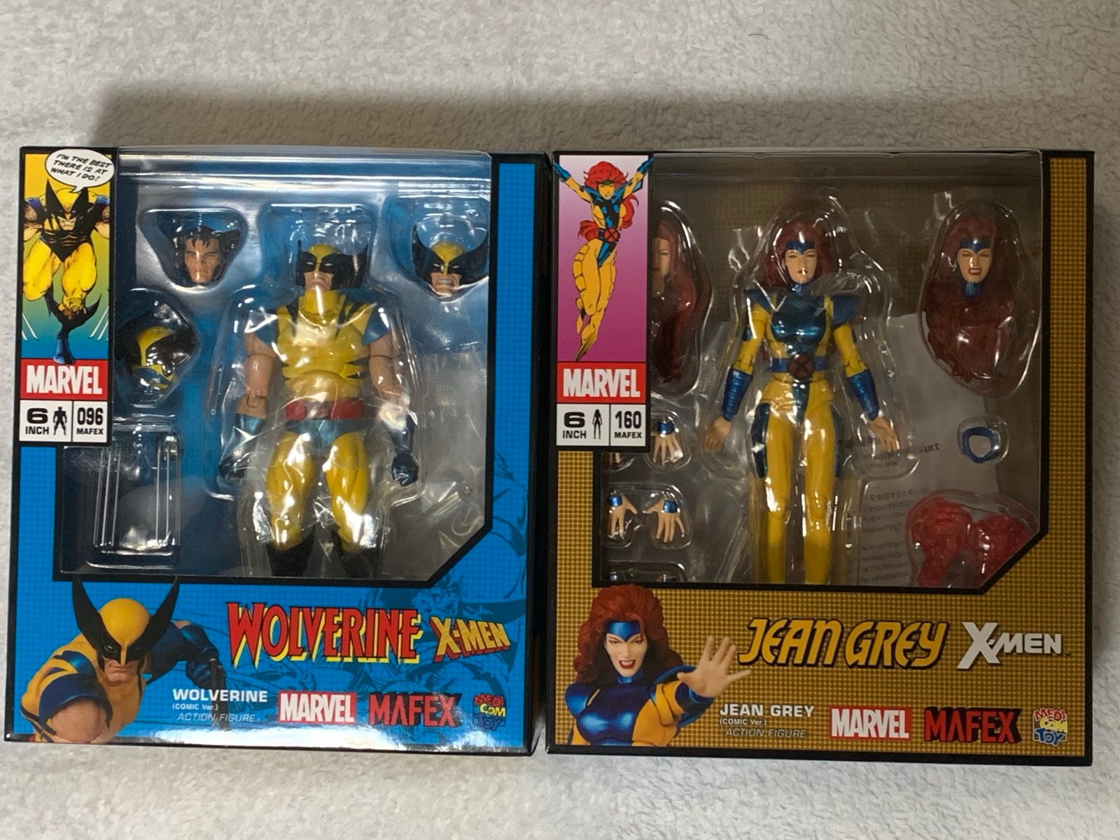 Wolverine 96 AND Jean Grey 160 Mafex Action Figures Lot Marvel X-Men 97 Medicom