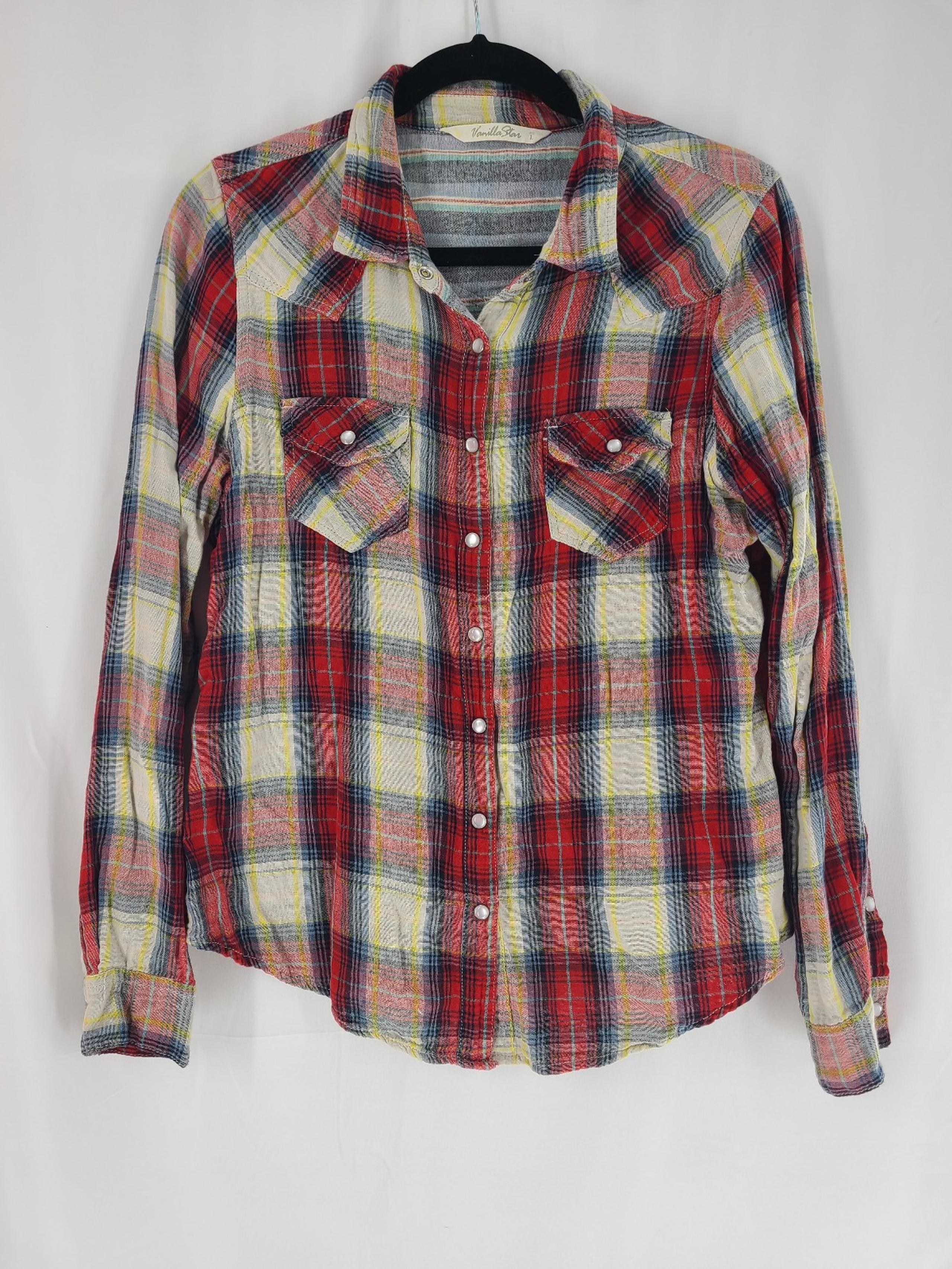 vanilla star flannel button down sz L