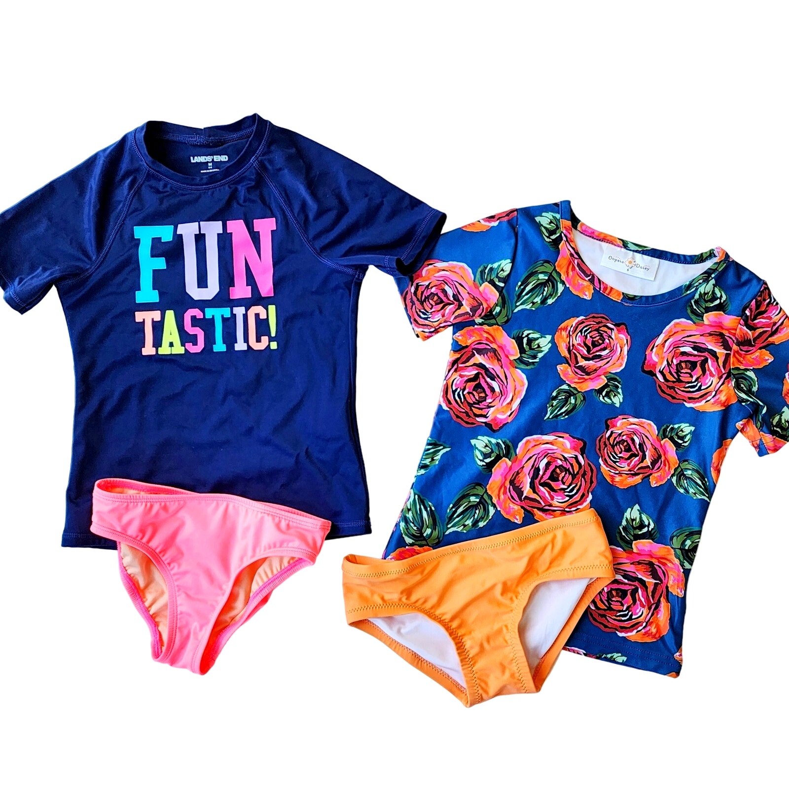 Swimsuit Bundle 5-6 Girls Lands End Primary Oopsie Daisy