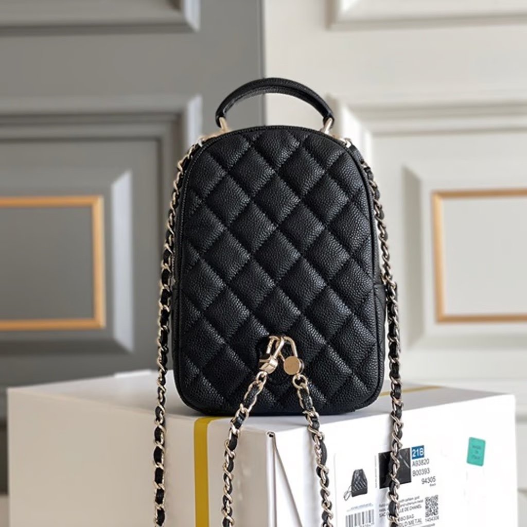 Black and gold backpack