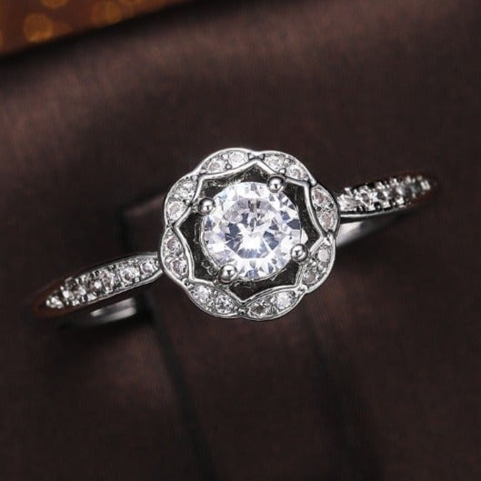 14K Gold Plated Beautiful Fashionable CZ Ring, GPMB1496