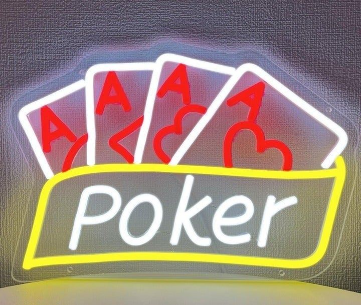 NEW Bright Poker Card LED Night Neon Light Game Room Casino Wall Decor Cards Ace