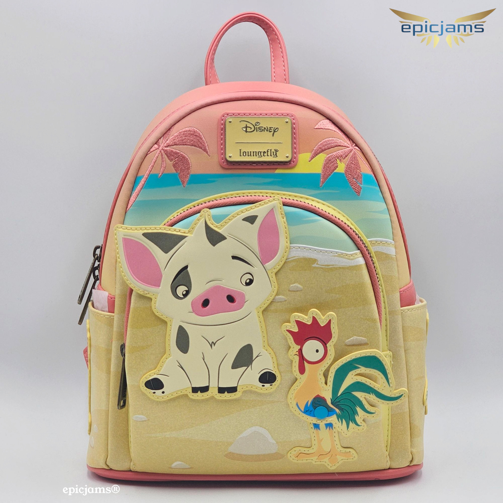 Loungefly Disney Moana Pua & Hei Hei Sunset Mini Backpack New