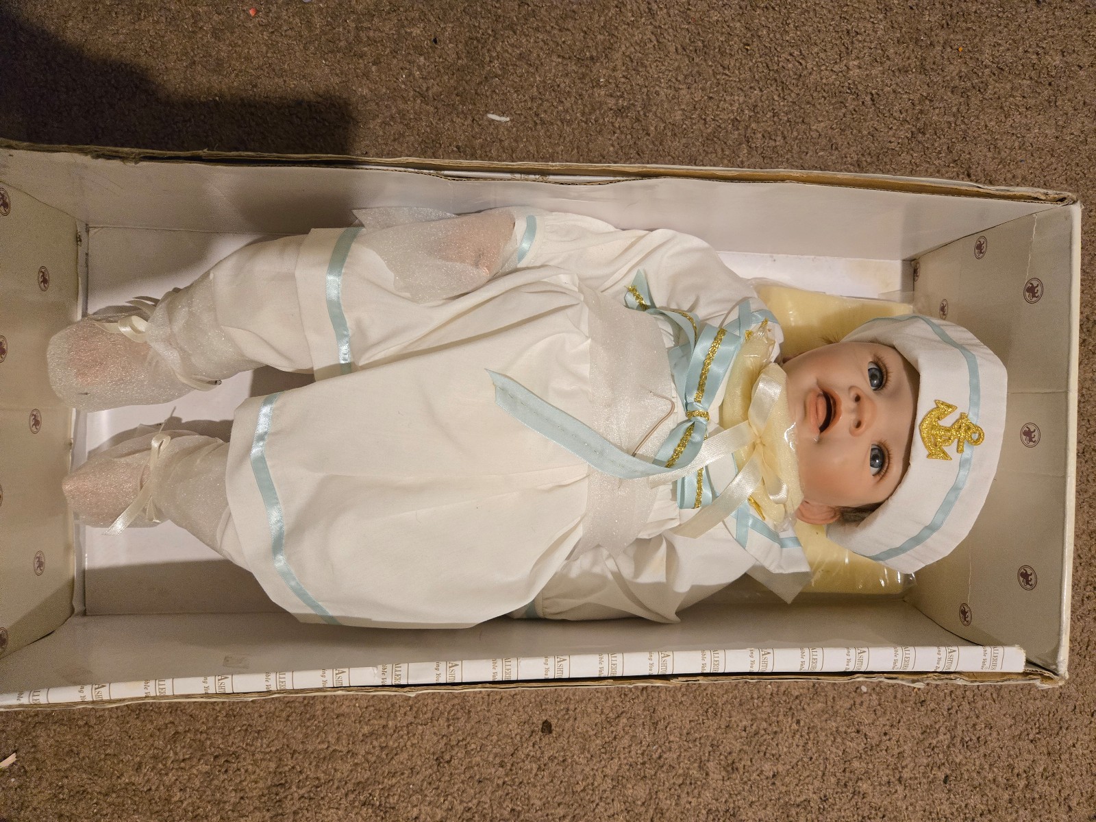 Ashton Drake Smile awhile Abigail Nautical Navy Sailor Reborn baby girl doll