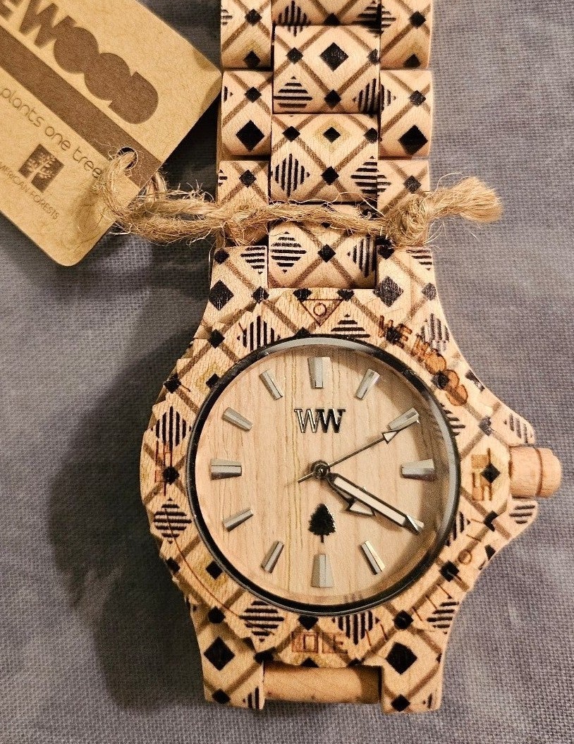 NIB WeWood Geometrical Wooden Watch orig 198