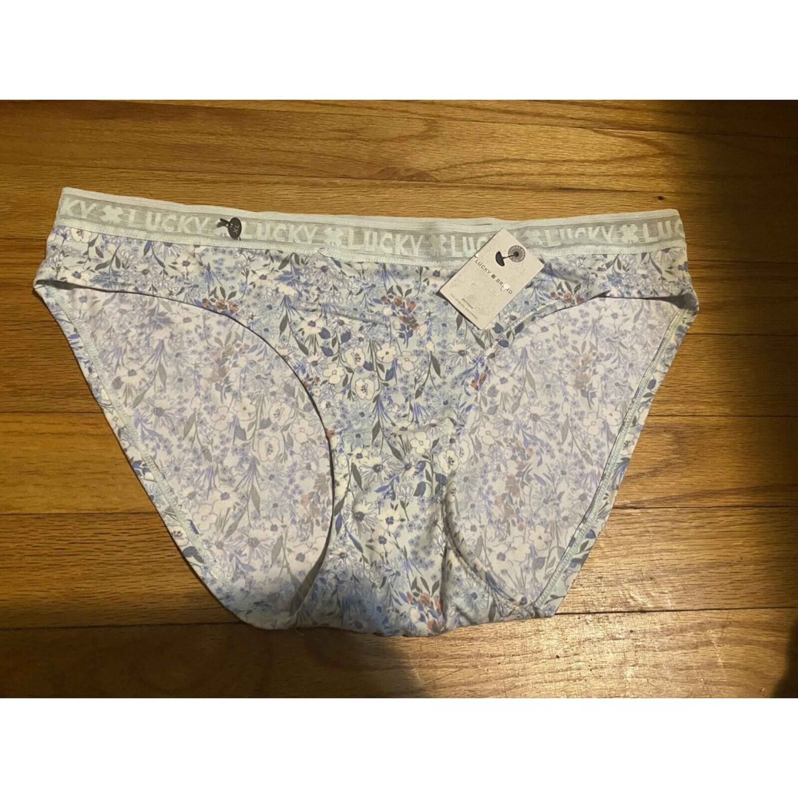 Bikini Panty Size XL Signature Logo Band Floral NWT - Lucky Brand