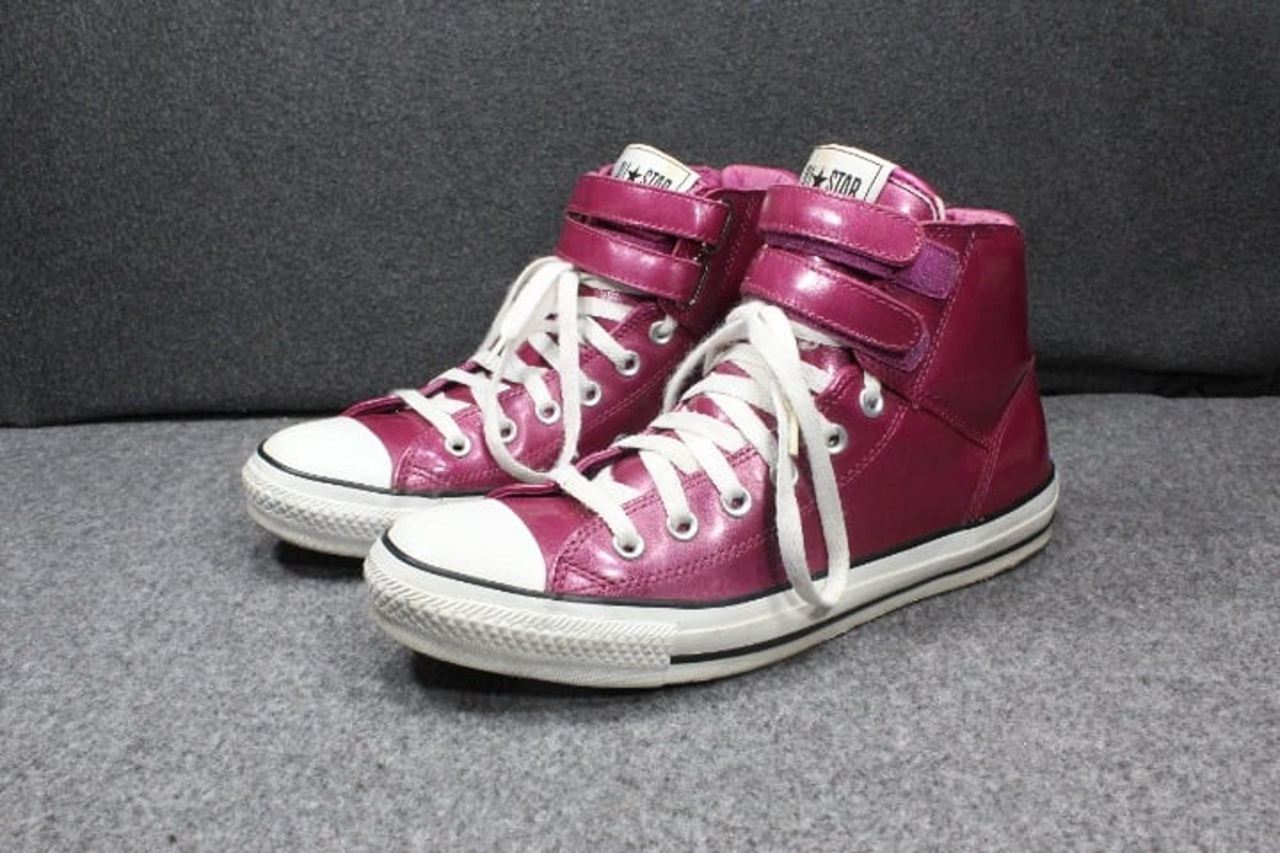 Converse Metallic Purple Hi Tops Hook Loop Strap, Mens Size 8, Womens Size 10