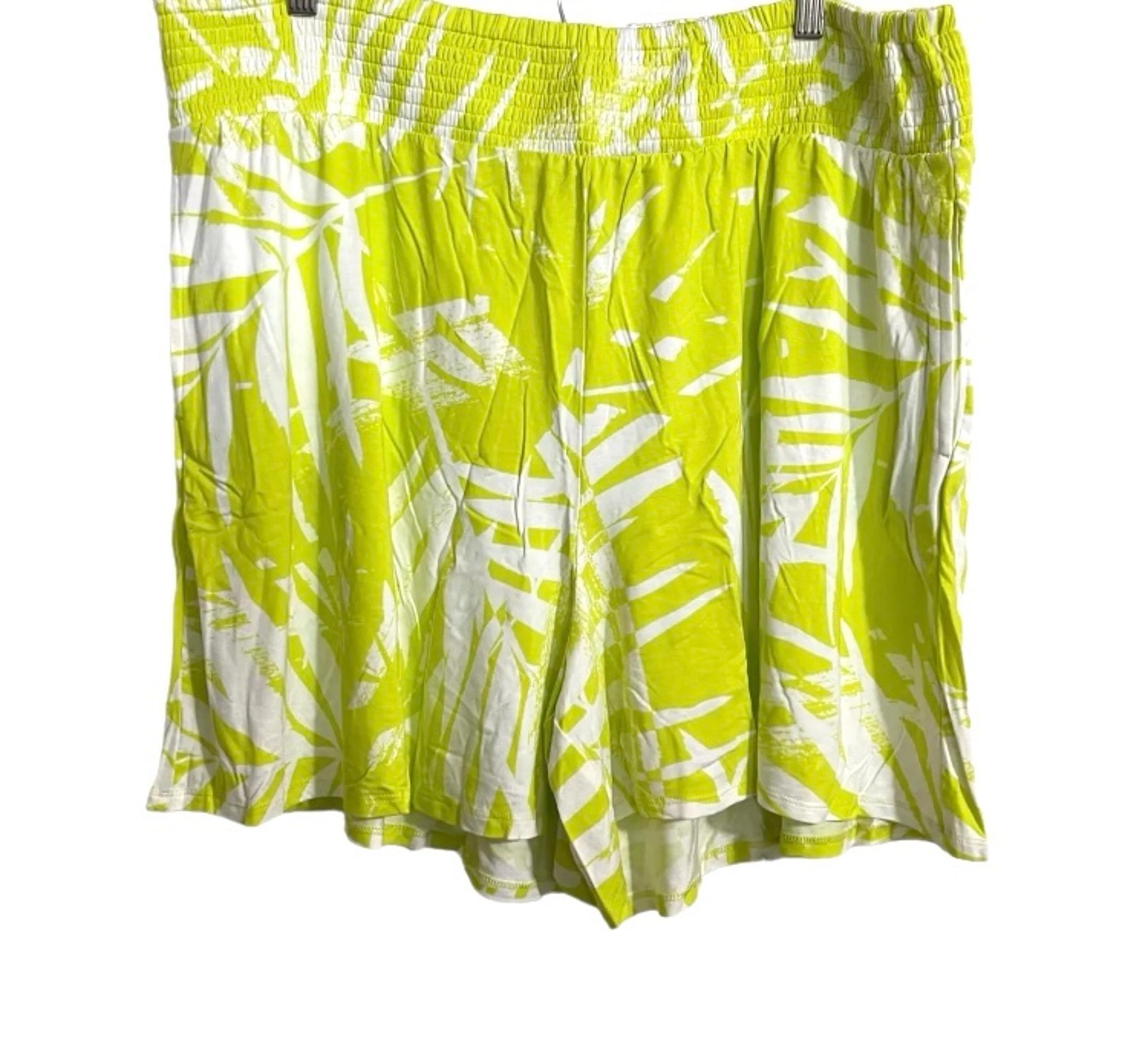Torrid Womens Lime Tropical 5 Inch Pull-On Super Soft High-Rise Shorts Size 2XL