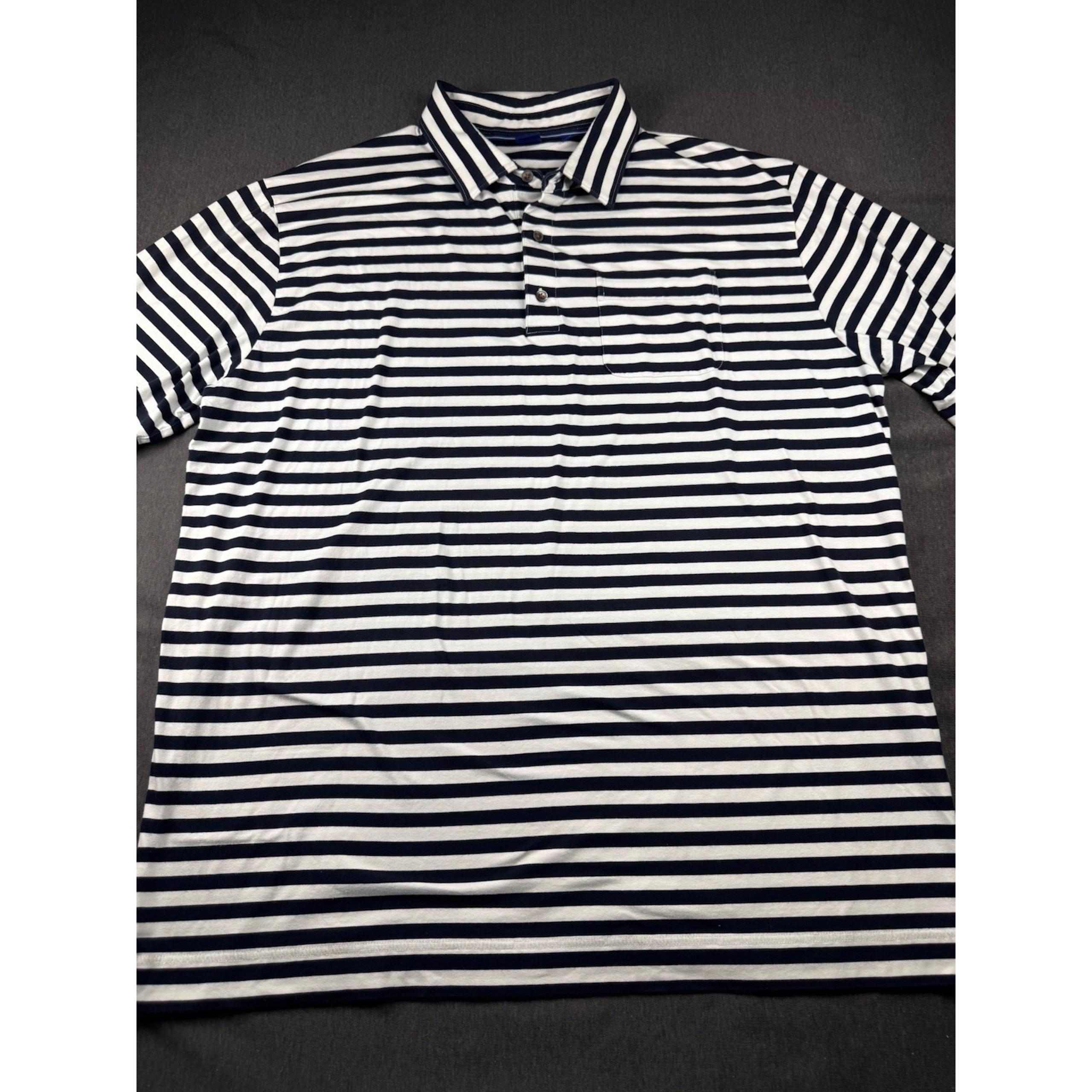 FootJoy FJ Shirt Mens XL Gray Striped Polo Short Sleeve Pima Cotton Stretch