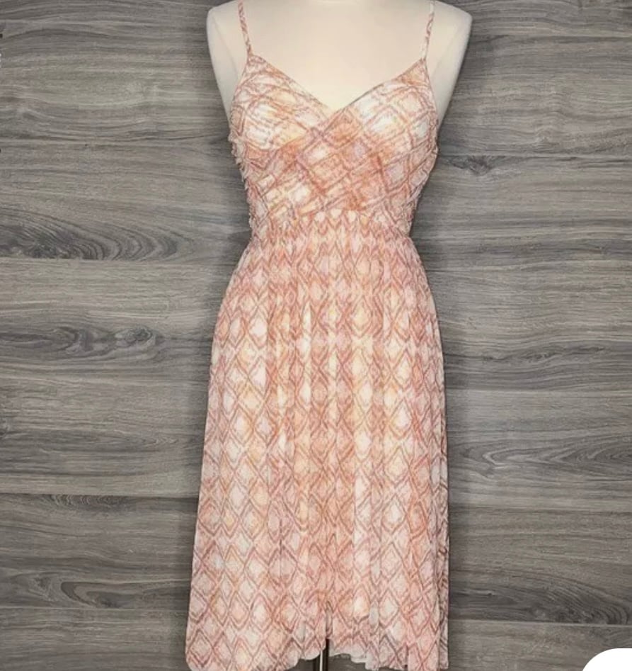 Free People Sun Dress Light Peachy, Cream & White Sleeveless Size Large