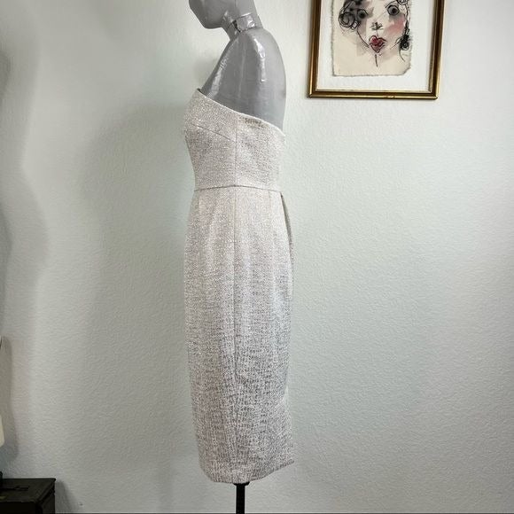 TED BAKER Langley Filippa shops Strapless Metallic Dress