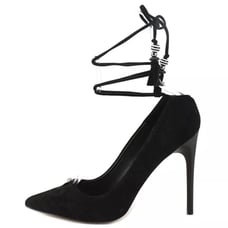 Brian Atwood Brian Atwood Hanna Suede Tie Black Pumps Size 9.5