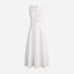 J.Crew Sleeveless Midi Dress in Stretch Linen Blend White 0