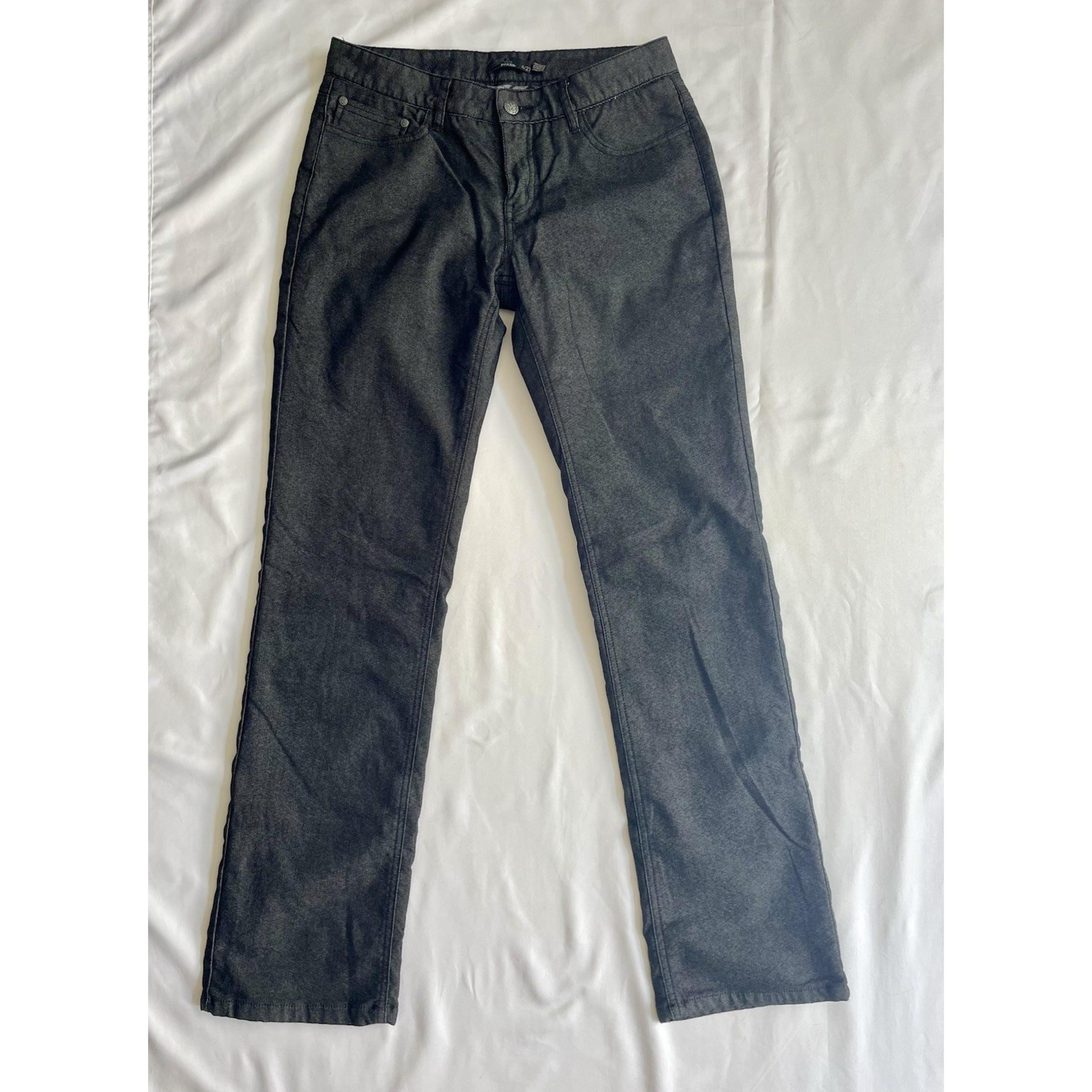 Prana Jeans Womens 4 27 Black Flannel Lined Boyfriend Stretch Organic Relaxed