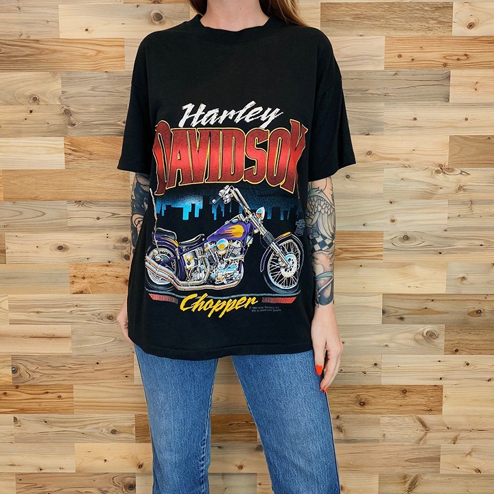 返品無料対応 - 激レアハーレージグザグビンテージtシャツHarley
