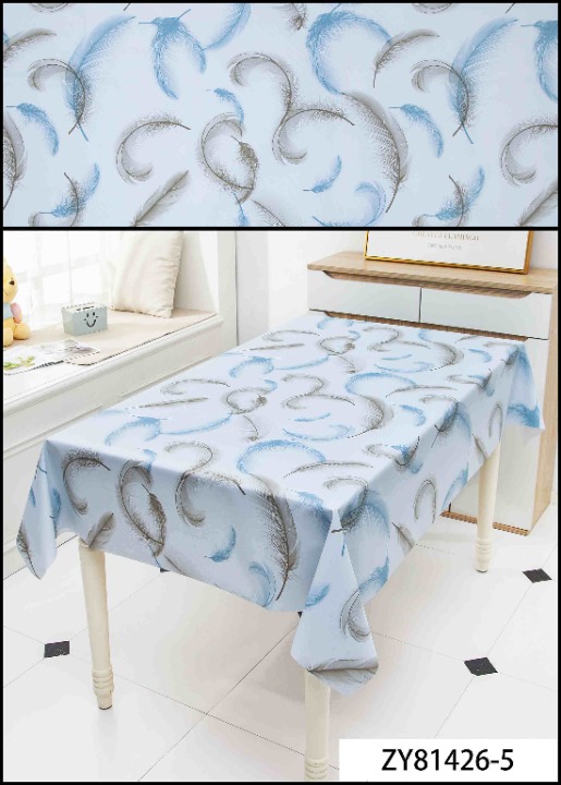 Color Feather PVC Printed Tablecloth