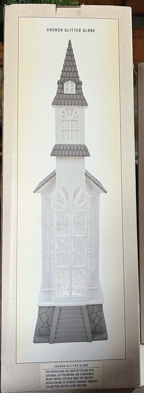 Brand New Light UP Church Glitter Globe