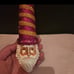 Patricia Breen Candy Cane Glitter Sucre Santa Ornament Purple and Gold