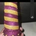 Patricia Breen Candy Cane Glitter Sucre Santa Ornament Purple and Gold