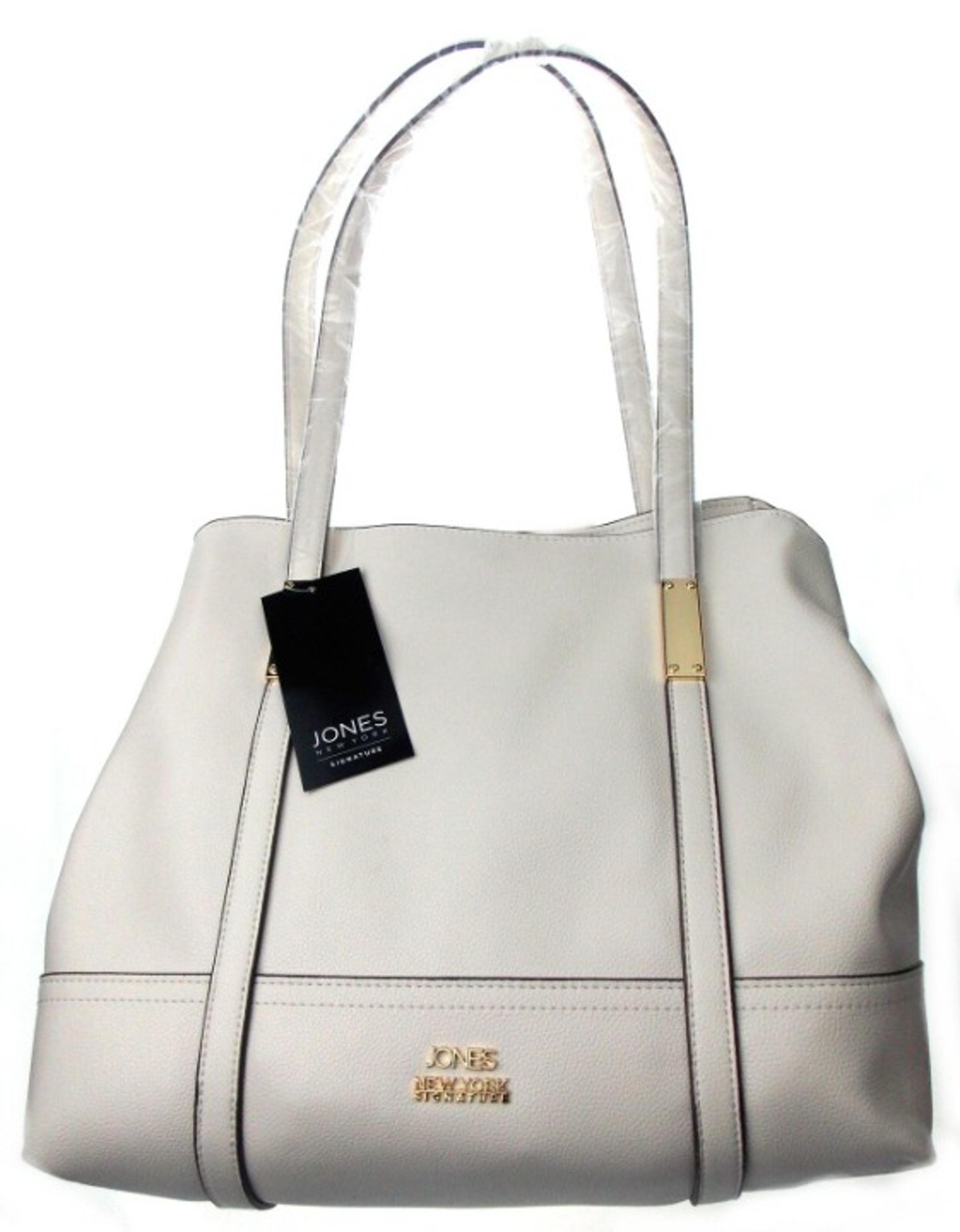Jones New York Signature Claw Ivory Purse Harper Four Poster Satchel White Large