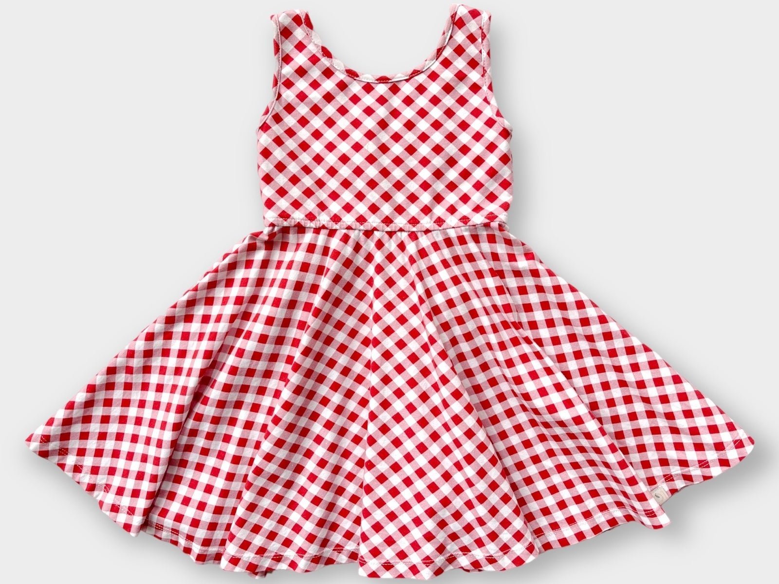 Omi Jo Sz 3 Red Check gingham Empire Dress