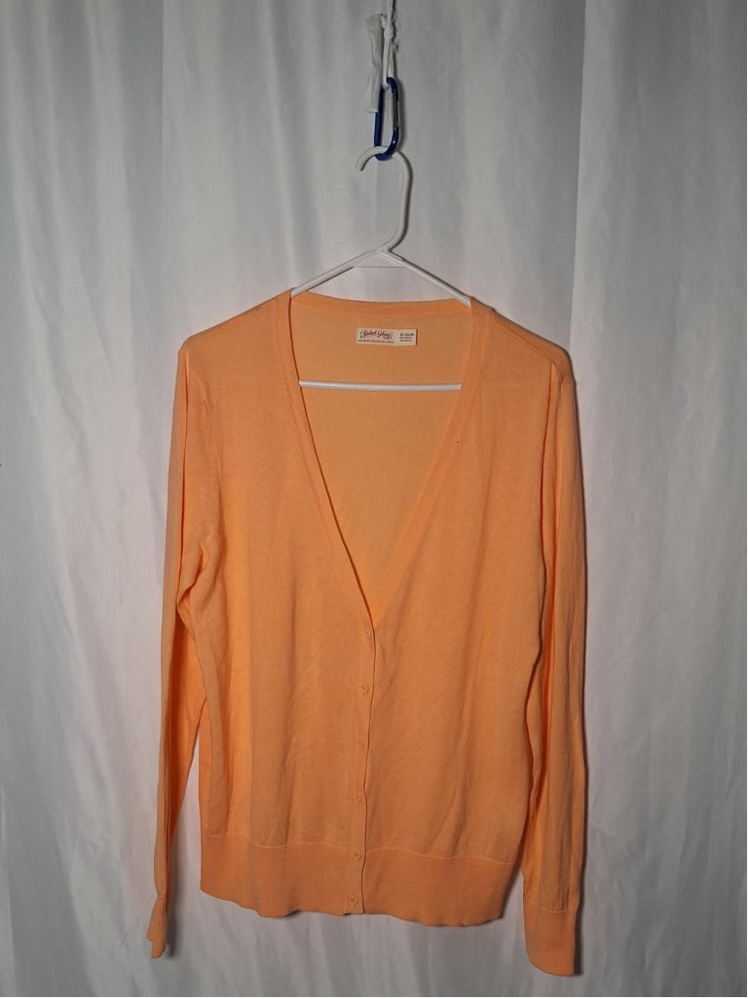 Women's Faded Glory Cardigan Sweater XL Orange