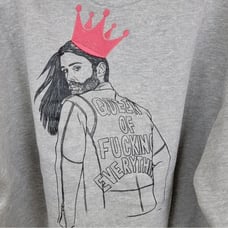 NWT Queer Eye Gray Graphic Sweatshirt EmbroideredQueen of Everything” - Size M