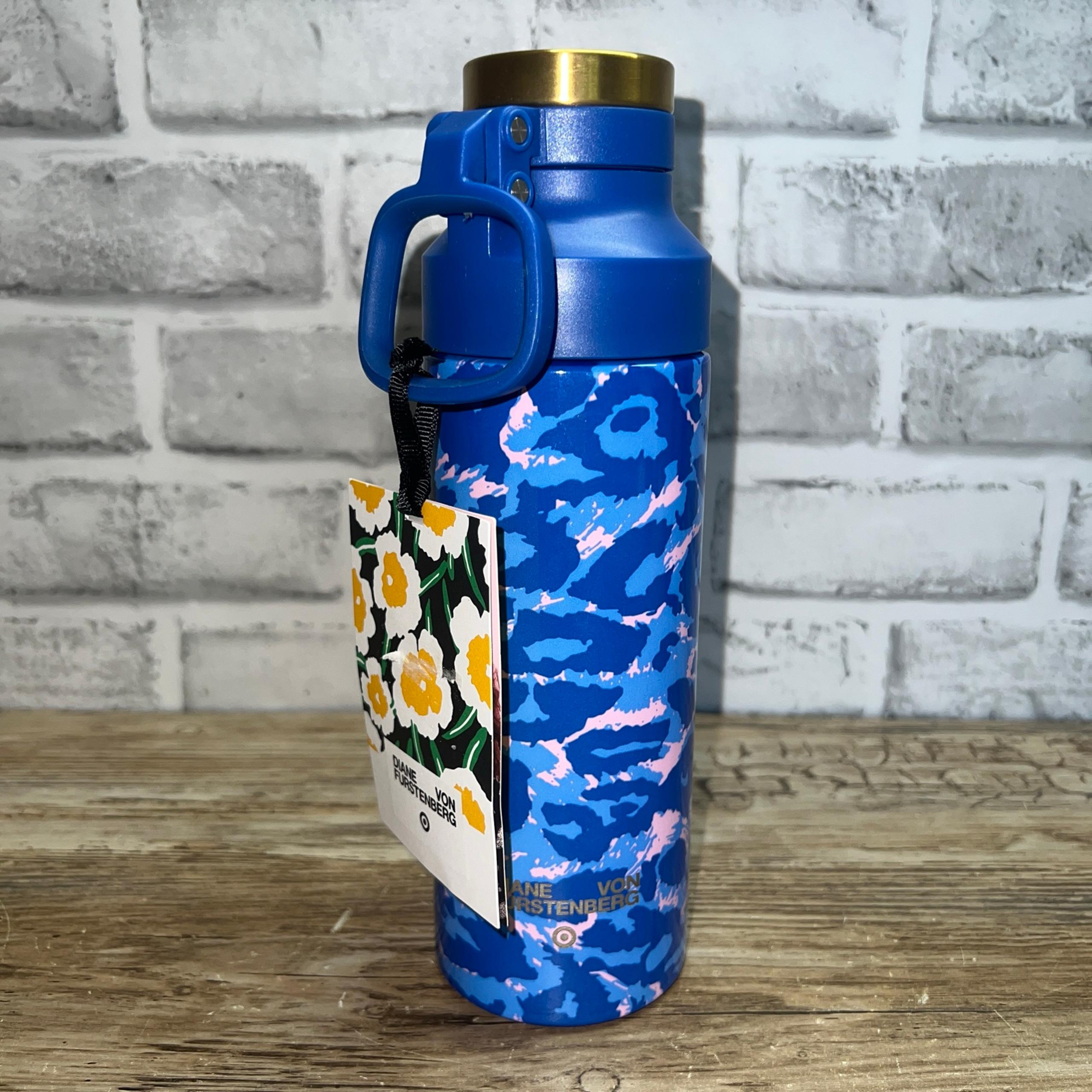 DVF Target Leopard Blue Stainless Steel Water Bottle SOLD OUT