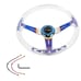 NEW TRD Universal 6-Hole 350mm Deep Dish Clear Crystal Bubble Steering Wheel