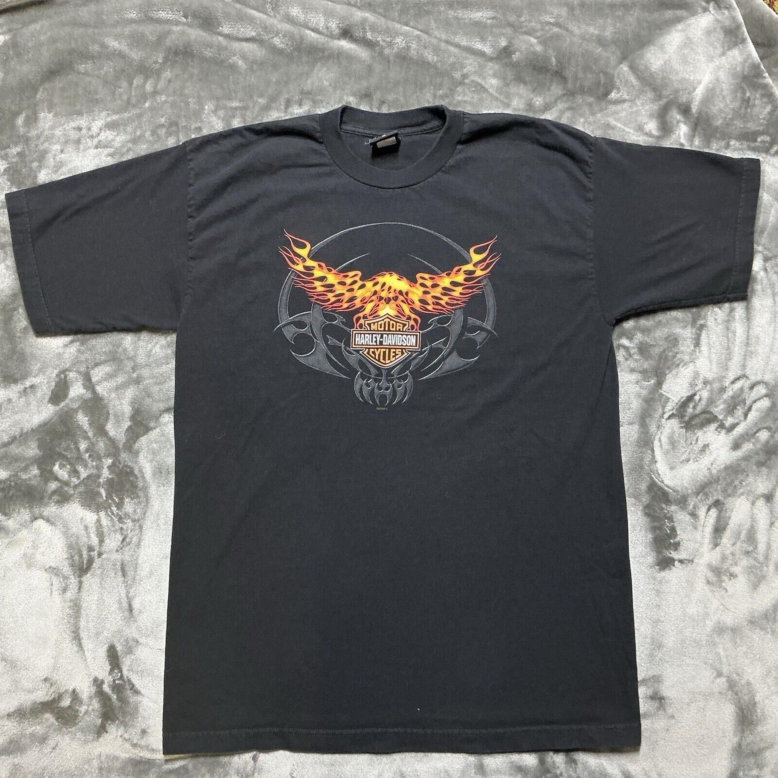 Vintage 2005 Harley Davidson Skull Naples, FLA Black T-shirt Sz XL Flames Gator