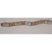 Beautiful Rare White Guilloche Enamel Hand Painted Floral Mesh Bracelet Goldtone