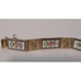 Beautiful Rare White Guilloche Enamel Hand Painted Floral Mesh Bracelet Goldtone