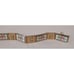 Beautiful Rare White Guilloche Enamel Hand Painted Floral Mesh Bracelet Goldtone