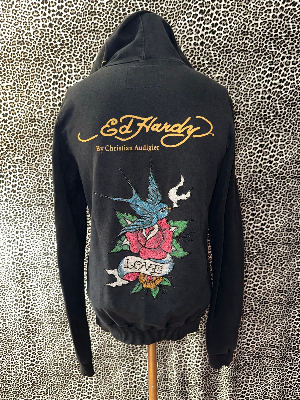 Vtg Ed Hardy Embellished Sweatshirt Large