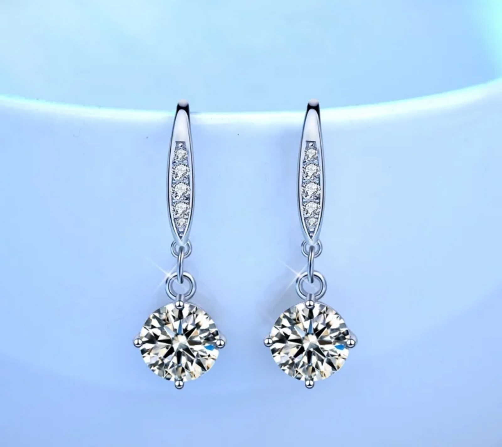 1CT Genuine Moissanite Earrings