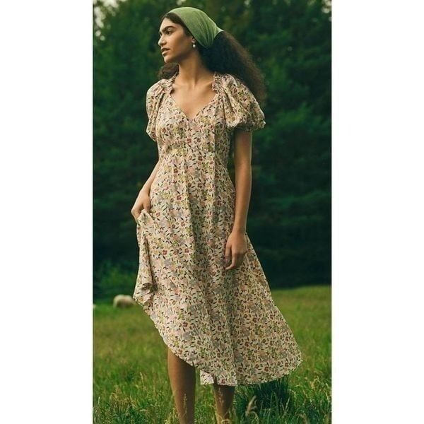 THE GREAT. The Hyacinth floral-print silk-satin midi dress 1 550