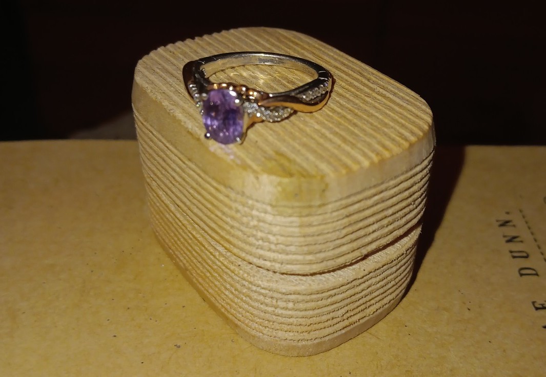 Oval Amethyst and 1/10 CT. T.W. Diamond and Sterling Silver and 10K Rose Gold